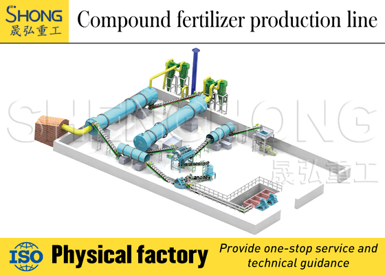 NPK Düngemittel-Produktionslinie 2-5 mm Granulate 380 V Steuerung