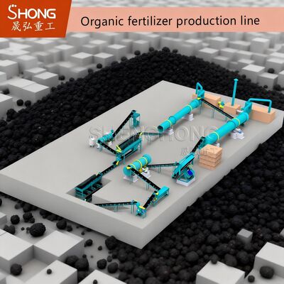 Produktionslinie für organische Huminsäuredünger mit Trommelgranulierung mit Rührzähnen für 1-20.000 Tonnen pro Jahr unter 10 % Feuchtigkeit