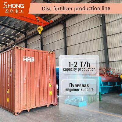 Produktion von organischen Düngemitteln mit kugelförmigen Granulaten 1-2 T/h Kapazität und Ingenieur verfügbar für den Service im Ausland