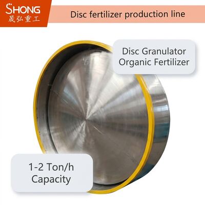 Scheibengranulator für die Produktion von organischen Düngemitteln mit kugelförmigen Körnern 1-2 T/h Kapazität und breite Rohstoffanwendbarkeit