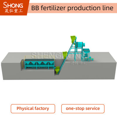 angepasste 1-10 t/h BB-Dünger-Produktionslinie mit 3-5 mm Pelletgröße und 380 V Spannung für Düngermischung