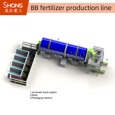 angepasste BB-Düngerproduktionslinie mit einer Kapazität von 1-10 t/h und einer Leistung von 15 + 4,5 kW für eine effiziente Düngemischung