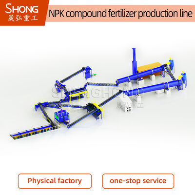 2.5-20mm Granulatdurchmesser NPK Düngemittel-Produktionslinie mit 1-2 Tonnen Kapazität pro Stunde für einzelne oder zusammengesetzte Düngemittel