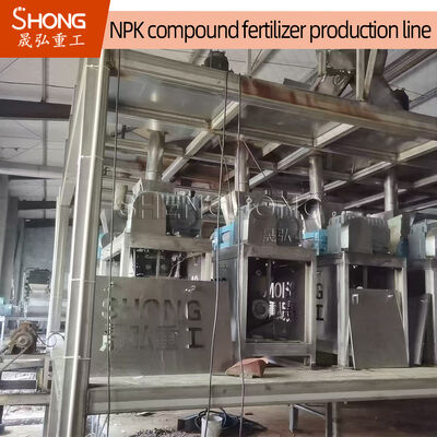Walzenpresse NPK-Düngemittelproduktionslinie mit 40-Mesh-Zuführung und ovalem Granulat für 380-V-Spannung