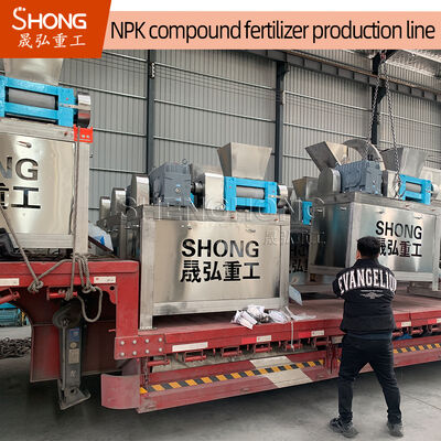 Kundenspezifische Produktionslinie für NPK-Mischdünger mit Trockenwalzen-Extrusionsgranulator für eine Kapazität von 7–8 t/h und ohne Trocknungsprozess