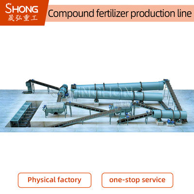 50TPY Rotary Drum Steam NPK Düngemittel-Produktionslinie mit 1-10 Tonnen pro Stunde und ≥90% Granulationsrate