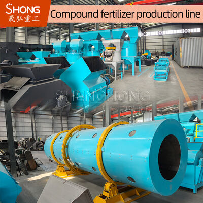 Rotary Drum Compound Fertilizer Produktionslinie mit 100.000 Tonnen jährlicher Produktion für kugelförmige Granulate 1-3 mm und einstellbarem Nährstoffgehalt 20%-48%