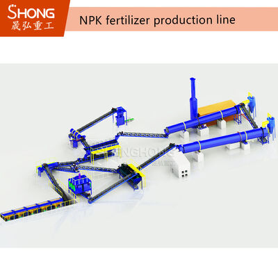Trockenprozess NPK Düngemittel Produktionslinie mit 2-4 mm Granulat und ≥ 90% Nährstoffgehalt